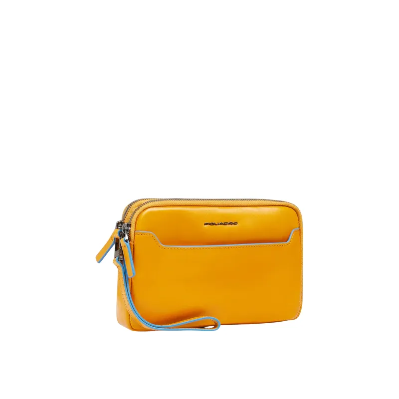 Herren Leder Clutch Tasche mit zwei Fächern Piquadro Blue... 2