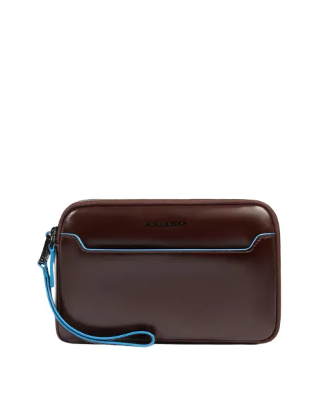 Pochette uomo a due comparti Piquadro Blue Square, mogano