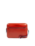 Pochette uomo con chiusura a impronta digitale Piquadro Blue Square, arancio