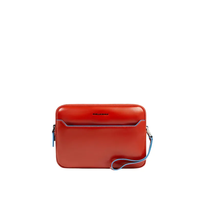 Men's clutch bag with Piquadro Blue Square imprint clasp,...