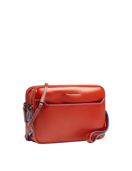 Piquadro Blue Square Herren-Clutch mit Fingerabdruck-Sicherheitsschloss, orange