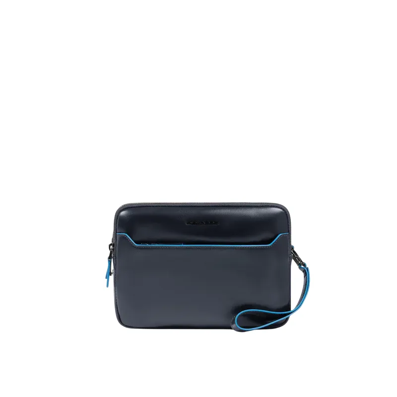 Men's clutch bag with Piquadro Blue Square imprint clasp,...