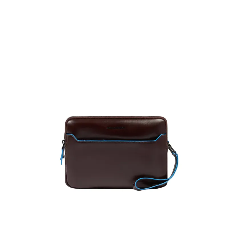 Men's clutch bag with Piquadro Blue Square imprint clasp,...