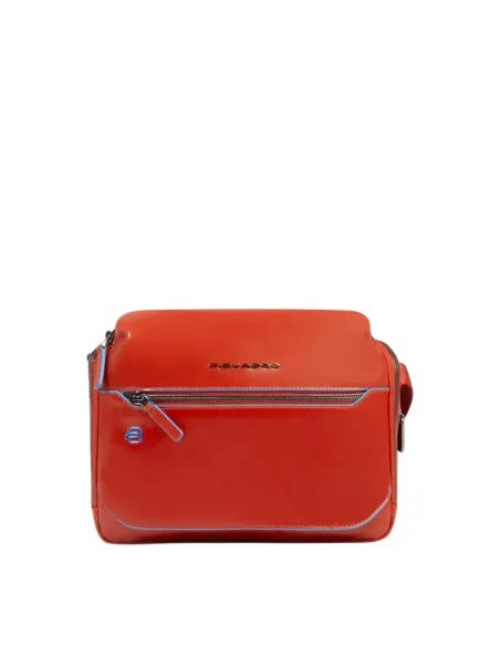 Piquadro Blue Square horizontal men's cross-body bag, orange