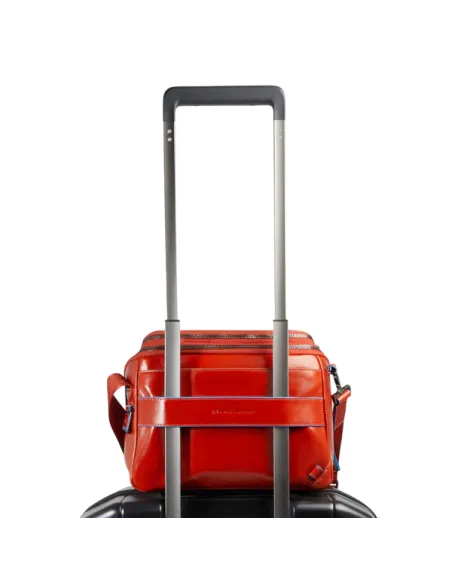 Piquadro Blue Square horizontale Herren-Umhängetasche, orange