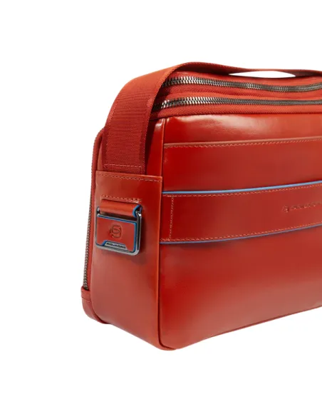 Piquadro Blue Square horizontal men's cross-body bag, orange