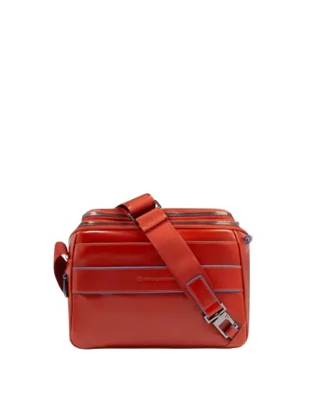 Piquadro Blue Square horizontale Herren-Umhängetasche, orange