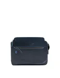 Piquadro Blue Square horizontal men's cross-body bag, blue