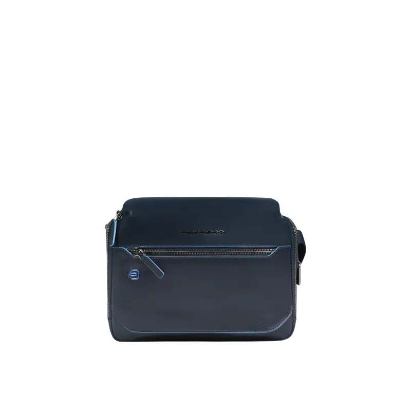 Piquadro Blue Square horizontale Herren-Umhängetasche, blau