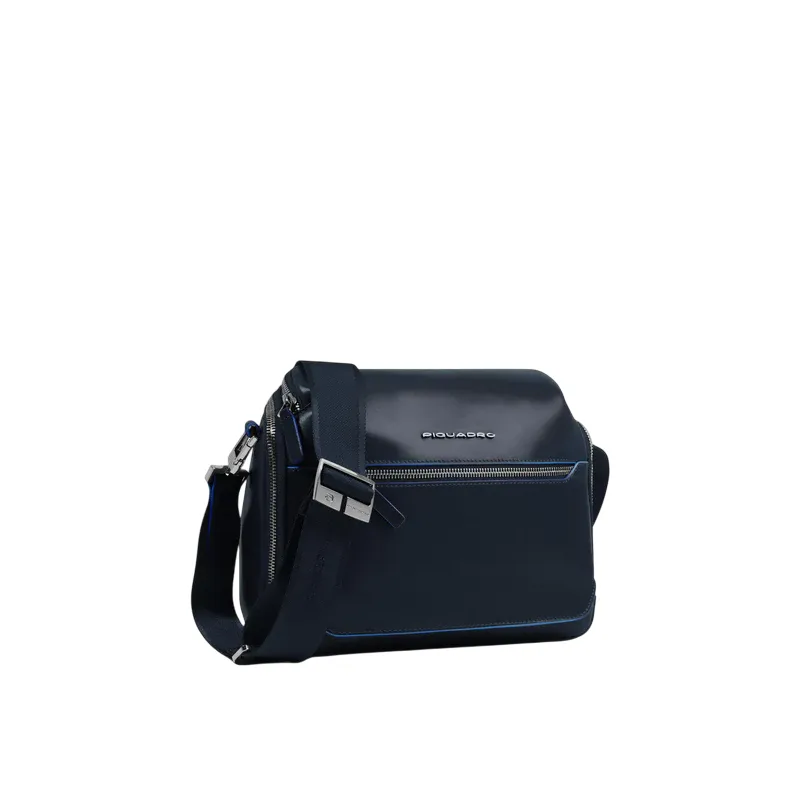 Piquadro Blue Square horizontal men's cross-body bag, blue 2