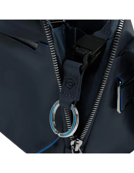 Piquadro Blue Square horizontal men's cross-body bag, blue