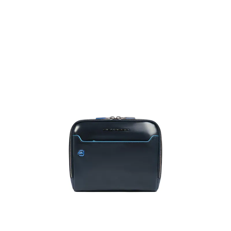 Piquadro Blue Square small horizontal leather man's...