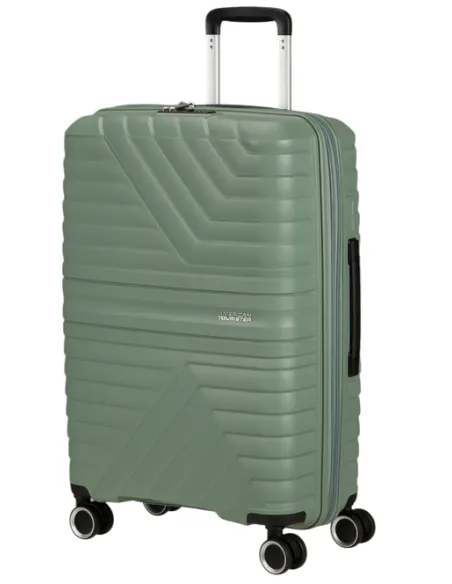 American Tourister Flytwist expandable medium trolley, botanic green