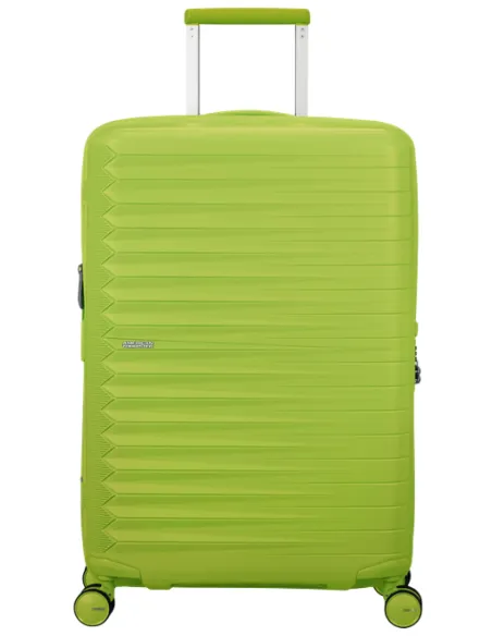 American Tourister Fastforward expandable medium trolley, neon lime