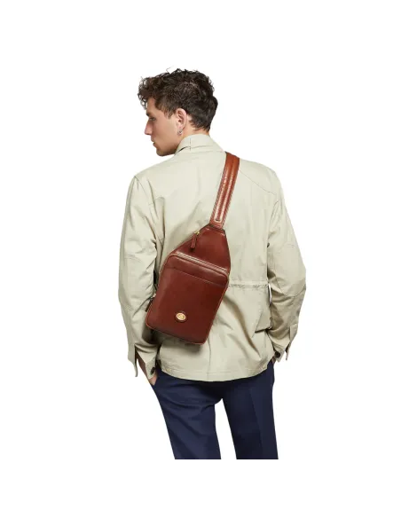 The Bridge Story leather mono-sling bag, brown