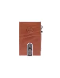 Porta banconote e carte di credito con estrazione facilitata e zip esterna The Bridge, marrone