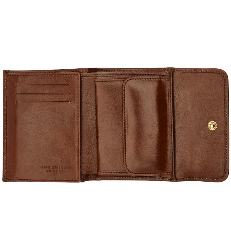 Portafogli donna medio con pattina The Bridge Story, marrone 2