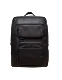 Zaino in pelle e tessuto PQ Liko con porta pc da 14, nero