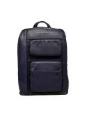Zaino in pelle e tessuto PQ Liko con porta pc da 14, blu