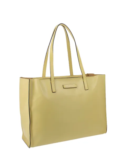 The Bridge Mirra horizontal shopping bag with zip closure, light yellow