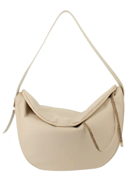 Borbonese Nueve Leder-Umhängetasche, sand