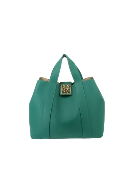 Borsa a mano in pelle Borbonese Nueve, verde