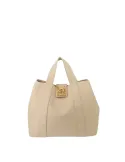 Borsa a mano in pelle Borbonese Nueve, sabbia