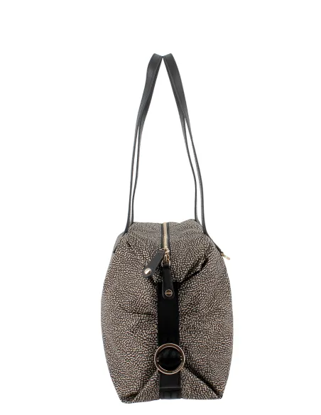 Borbonese Ecoline Einkaufstasche, natural-schwarz