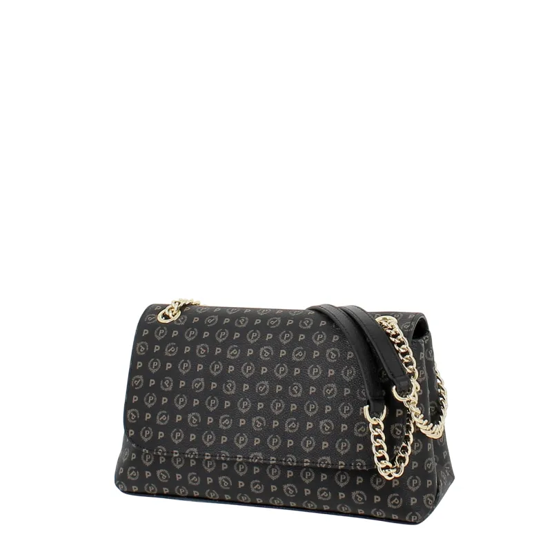 Borsa donna media misura con pattina Pollini Heritage, nera 2