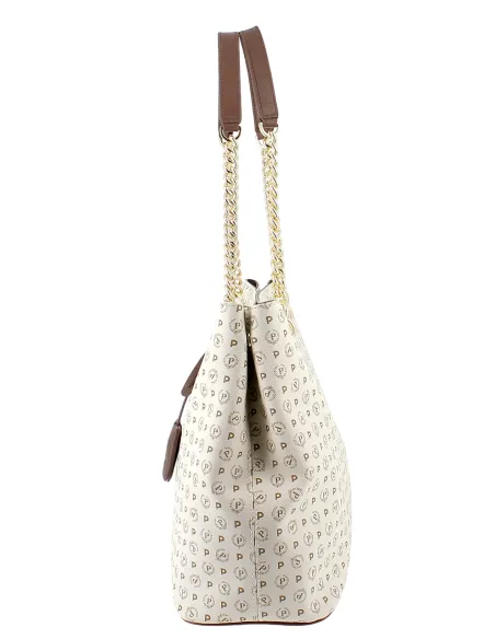Pollini Heritage Damen-Einkaufstasche elfenbein-braun
