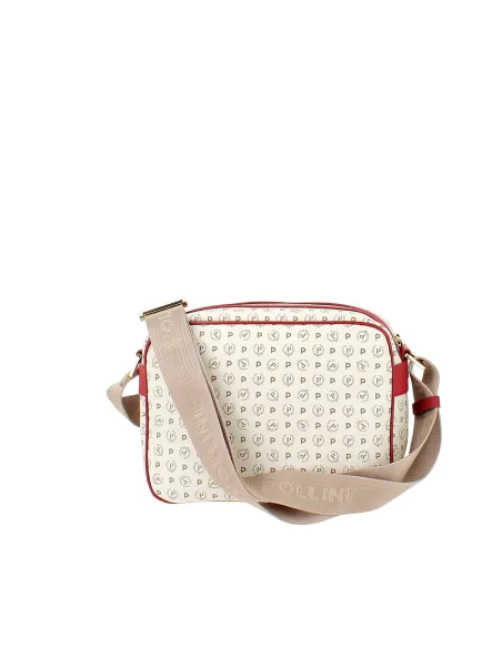 Borsa a tracolla con cerniera Pollini avorio-lacca