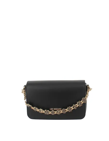 Love Moschino women's leather shoulder bag, black