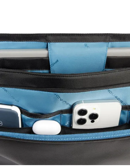 Messenger porta PC 15,6 pelle e tessuto Piquadro Wollem, nera