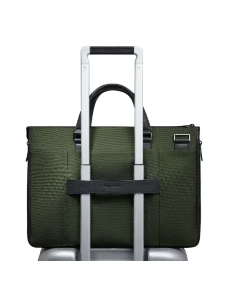 Cartella due manici porta pc espandibile Piquadro Brief2, verde2