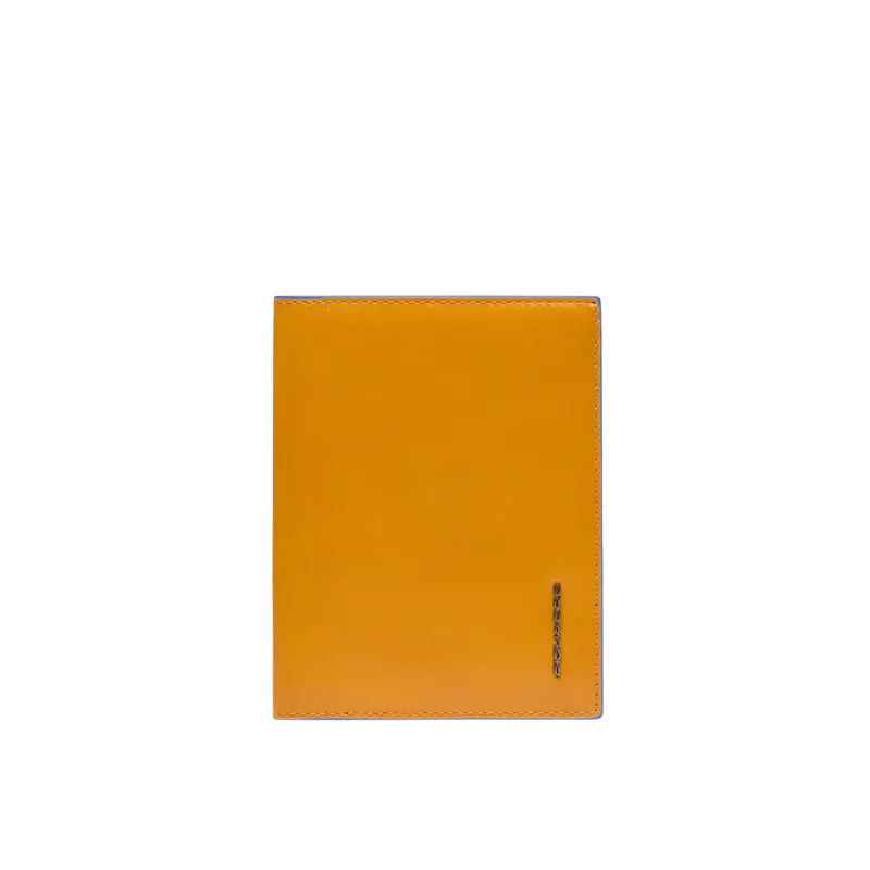 Reisepasshalter aus Leder Piquadro Blue Square, gelb 2