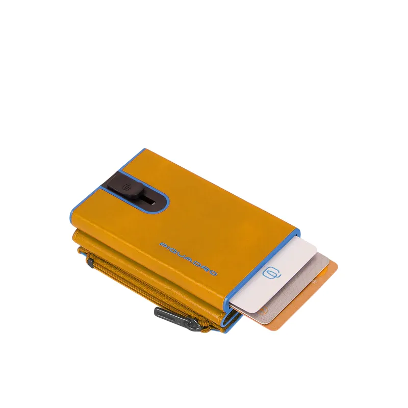 Piquadro Blue Square Compact wallet for cash and credit...