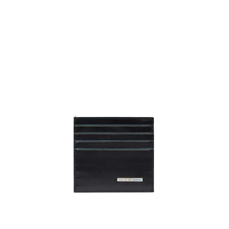 Portacarte di credito uomo sottile in pelle Piquadro Blue...