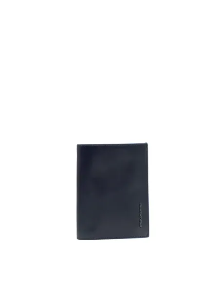 Portafogli verticale Piquadro Blue Square con porta monete e protezione anti-frode, blu