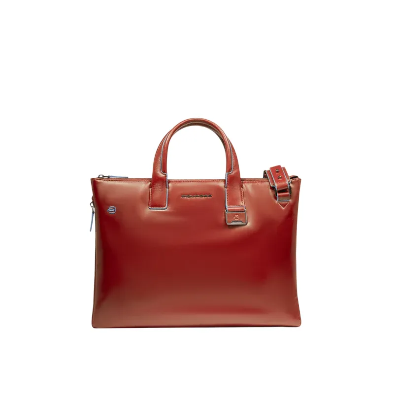 Piquadro Blue Square slim expandable briefcase, orange