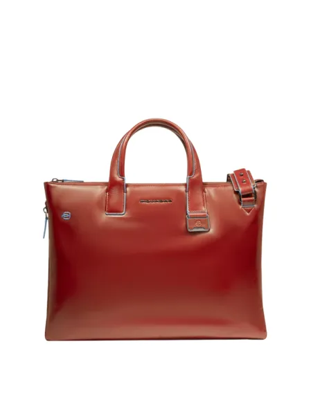 Piquadro Blue Square slim expandable briefcase, orange