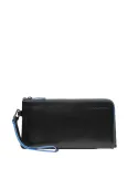 Piquadro Blue Square slim leather men's clutch bag, black