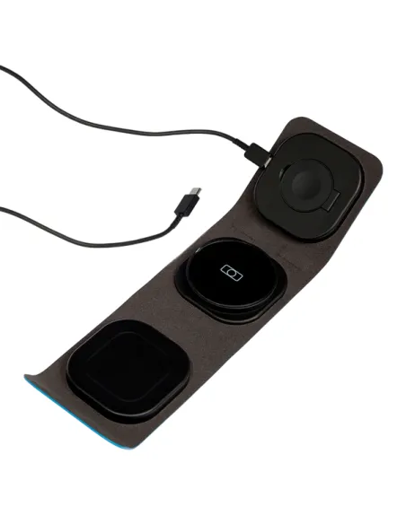 Base di ricarica wireless 3 in 1 pieghevole Piquadro, blu