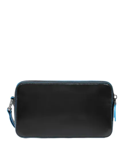Piquadro leather pouch with two compartments black