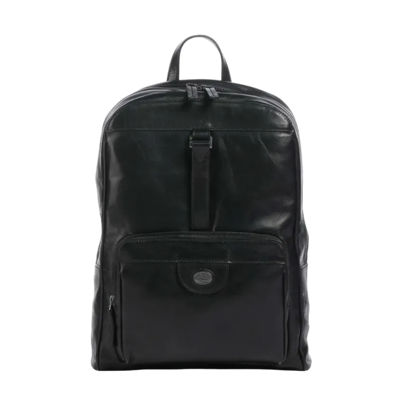 The Bridge Fabio leather laptop backpack, black