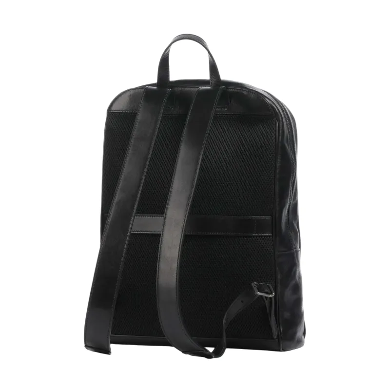 Leder-Laptop-Rucksack The Bridge Fabio, schwarz 2