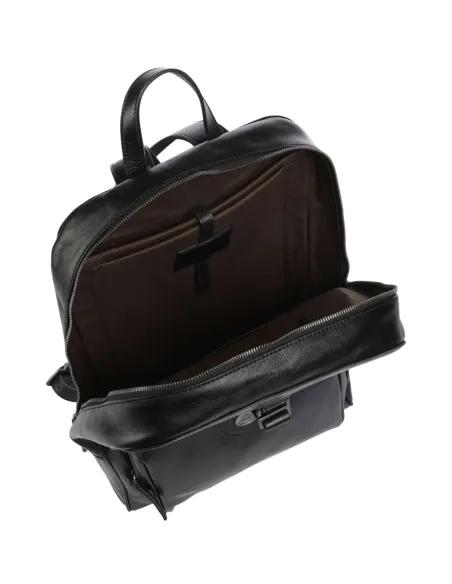 The Bridge Fabio leather laptop backpack, black