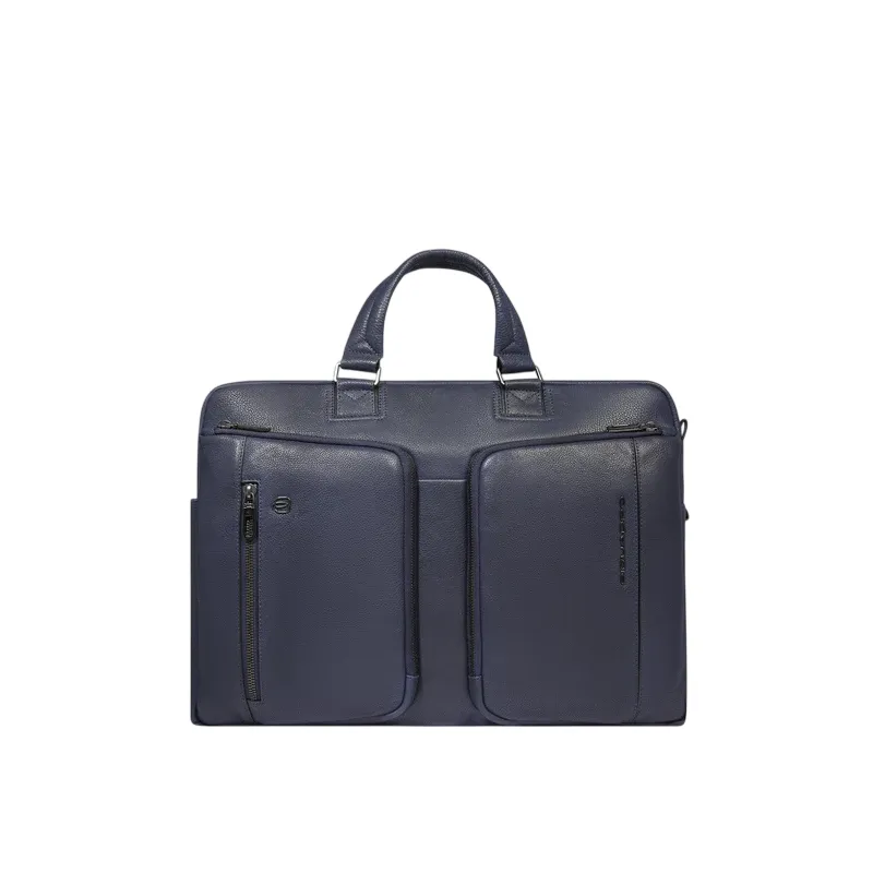 Piquadro Cronus two-handles leather briefcase with one...
