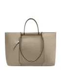 Piquadro Circle computer shopping bag in fabric and leather, beige