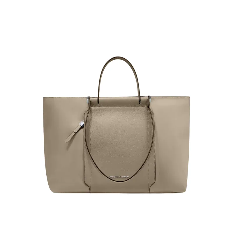 Piquadro Circle computer shopping bag in fabric and...