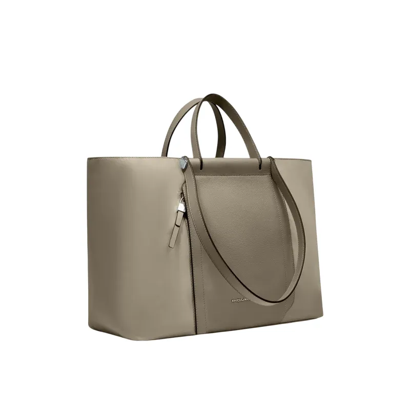 Shopping Piquadro Circle in tessuto e pelle, beige 2